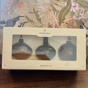 Hearth & Hand Gray Glass Ornament Trio